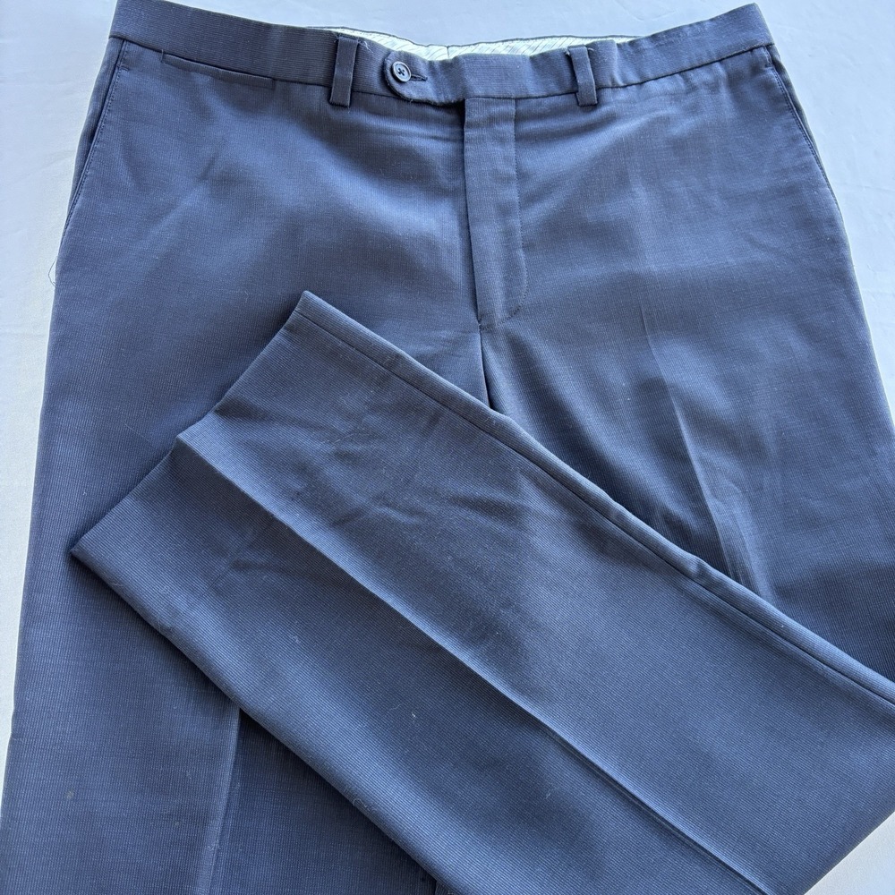 Jack Victor Spencer Wool Dress Pants Mens 38x31 Navy Canada Let‎ Out Hem
